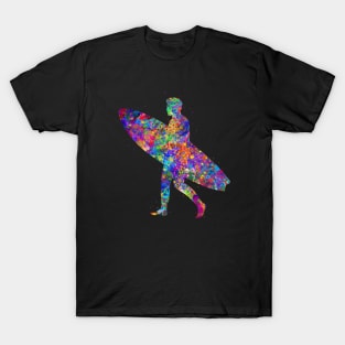 Surfer man watercolor art T-Shirt